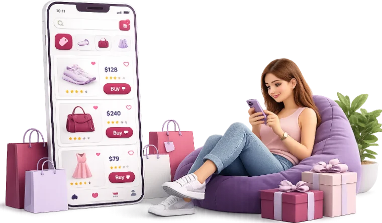 B2C shopper browsing an online store